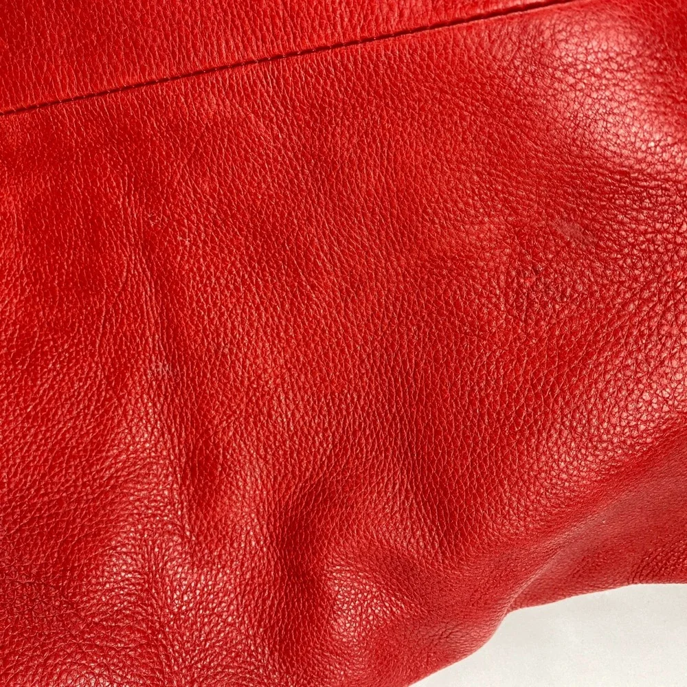 J.Jill Leather Purse Red Crossbody Hobo Bag - Flawed